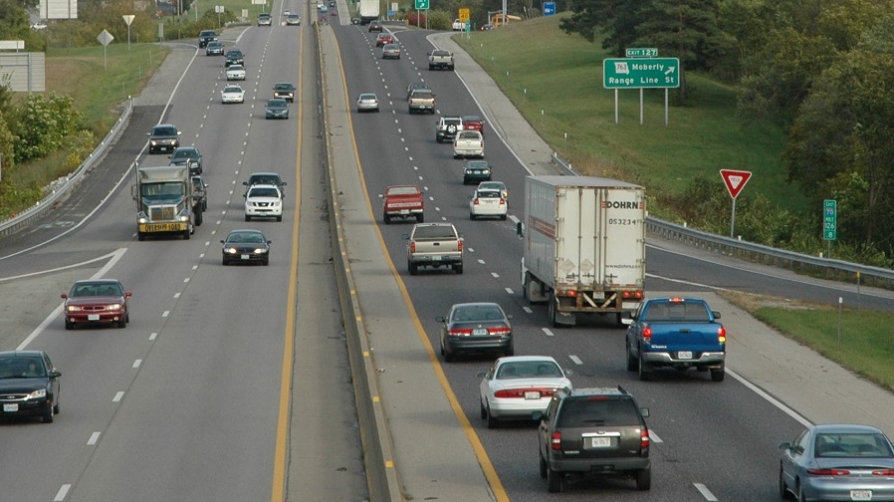 Cars driving on freeway