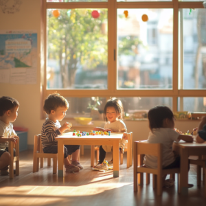 AI photograph of children at a table